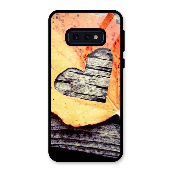 Wood Heart Leaf Glass Back Case for Galaxy S10e