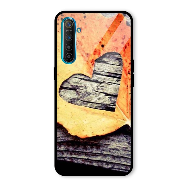 Wood Heart Leaf Glass Back Case for Realme XT