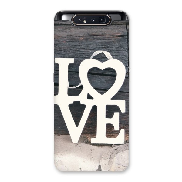 Wood Love Lock Back Case for Galaxy A80