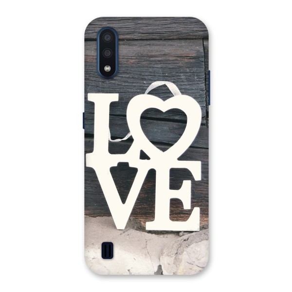 Wood Love Lock Back Case for Galaxy M01