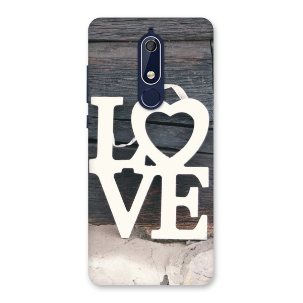 Wood Love Lock Back Case for Nokia 5.1