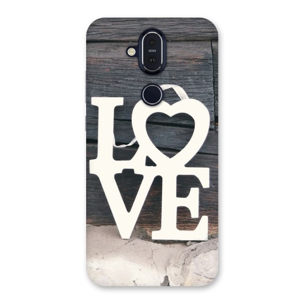 Wood Love Lock Back Case for Nokia 8.1