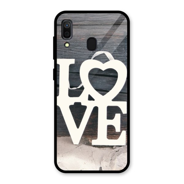 Wood Love Lock Glass Back Case for Galaxy A30