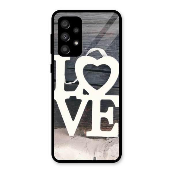 Wood Love Lock Glass Back Case for Galaxy A32