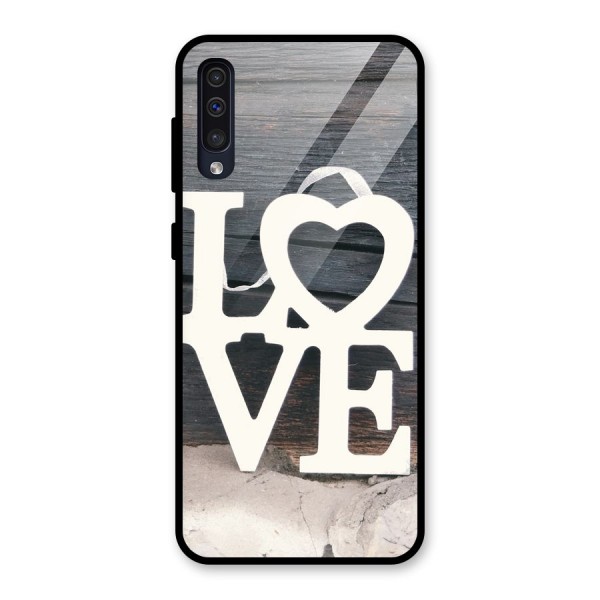 Wood Love Lock Glass Back Case for Galaxy A50s