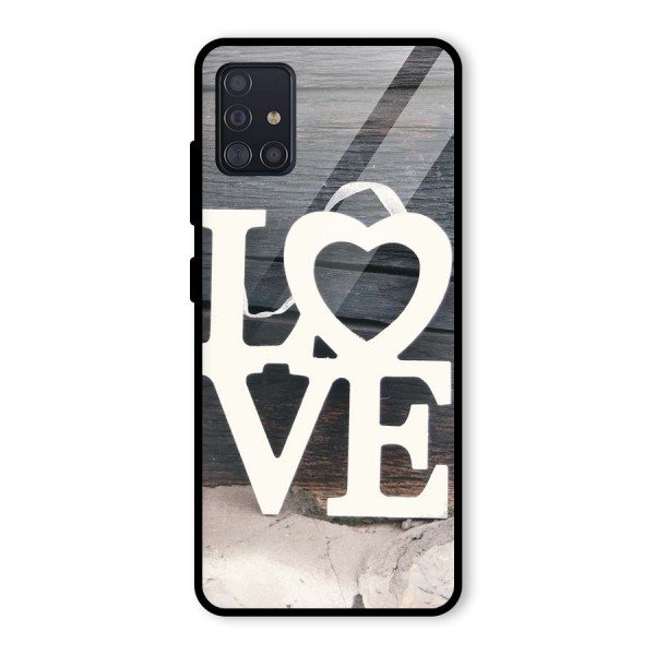 Wood Love Lock Glass Back Case for Galaxy A51