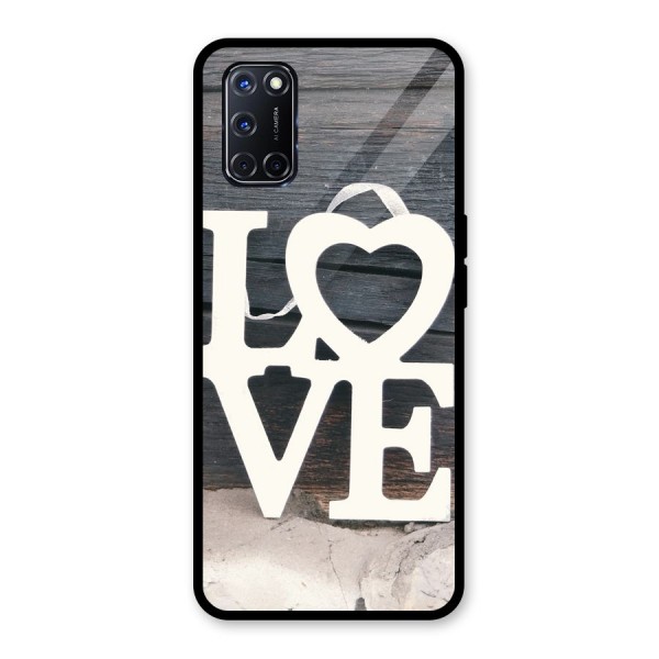 Wood Love Lock Glass Back Case for Oppo A52