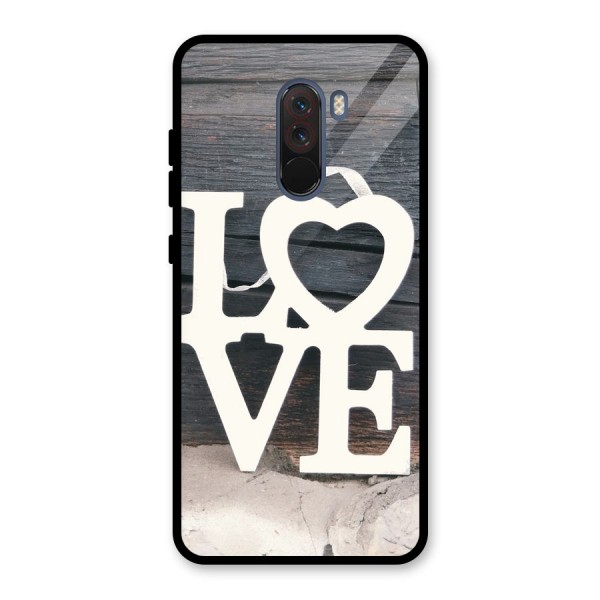 Wood Love Lock Glass Back Case for Poco F1