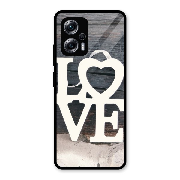 Wood Love Lock Glass Back Case for Redmi K50i