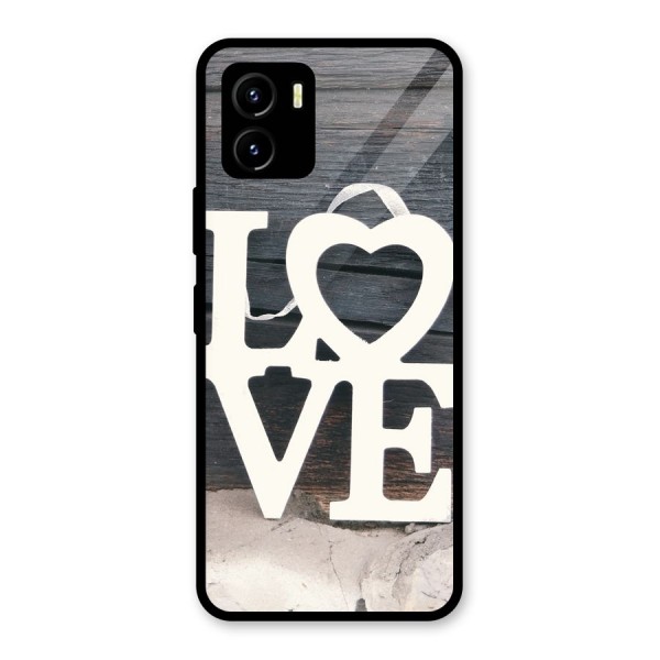 Wood Love Lock Glass Back Case for Vivo Y15s