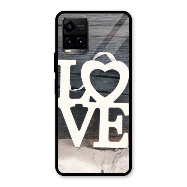 Wood Love Lock Glass Back Case for Vivo Y21A