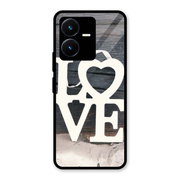 Wood Love Lock Glass Back Case for Vivo Y22