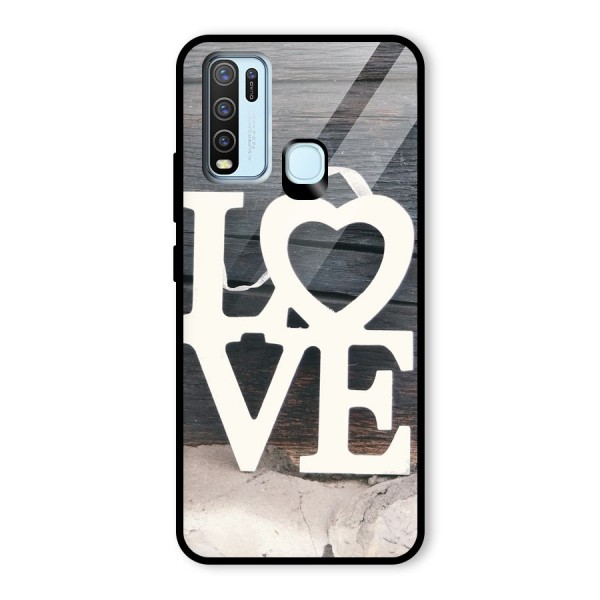 Wood Love Lock Glass Back Case for Vivo Y30