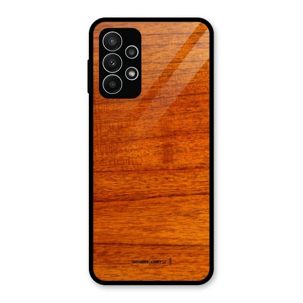 Wood Texture Design Glass Back Case for Galaxy A23