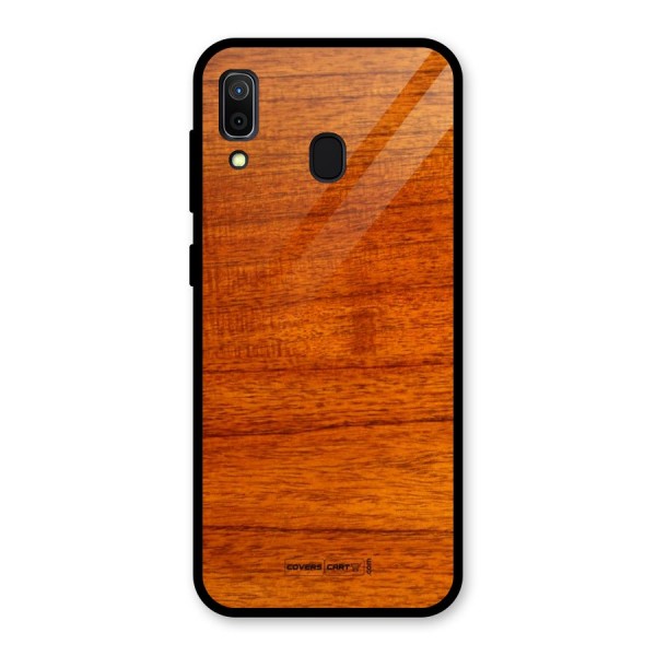 Wood Texture Design Glass Back Case for Galaxy A30