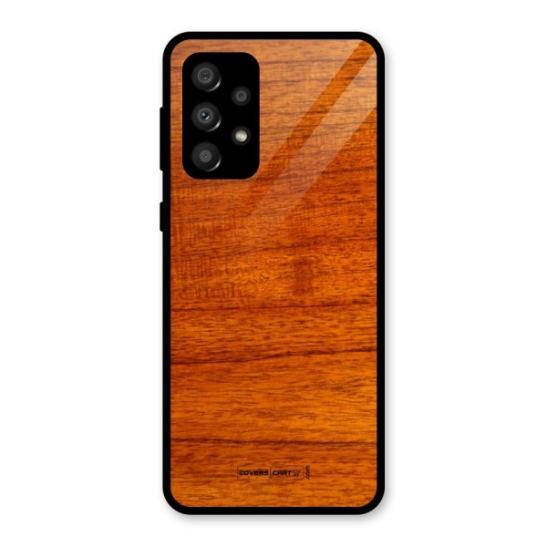 Wood Texture Design Glass Back Case for Galaxy A32