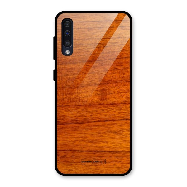 Wood Texture Design Glass Back Case for Galaxy A50s