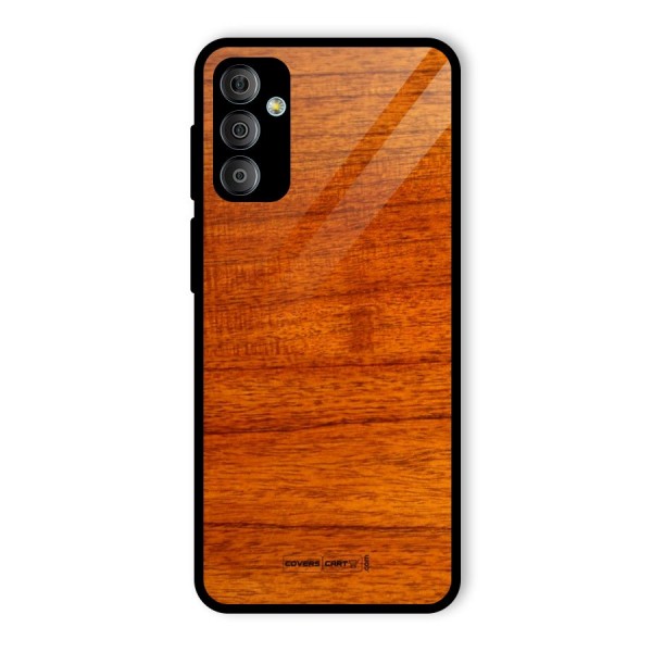 Wood Texture Design Glass Back Case for Galaxy F23