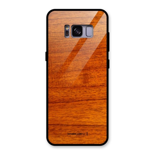 Wood Texture Design Glass Back Case for Galaxy S8