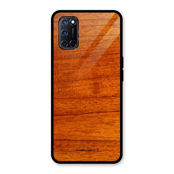 Wood Texture Design Glass Back Case for Oppo A52