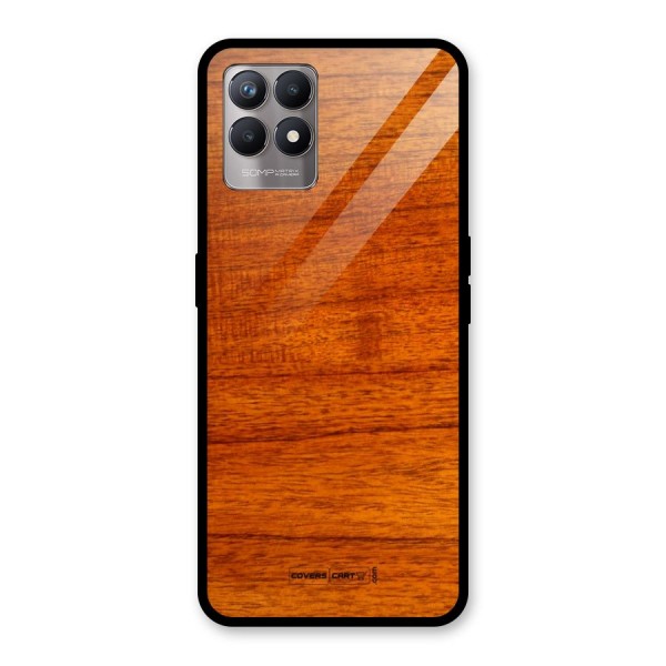 Wood Texture Design Glass Back Case for Realme 8i