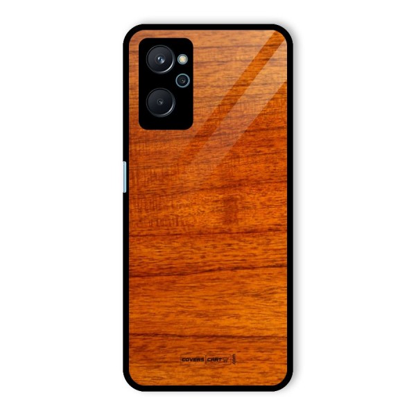 Wood Texture Design Glass Back Case for Realme 9i