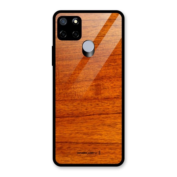 Wood Texture Design Glass Back Case for Realme C15