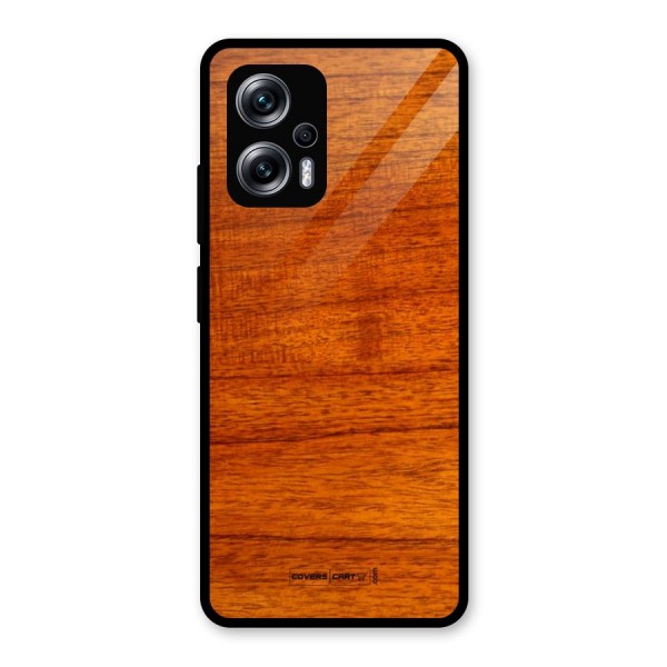 Wood Texture Design Glass Back Case for Redmi K50i