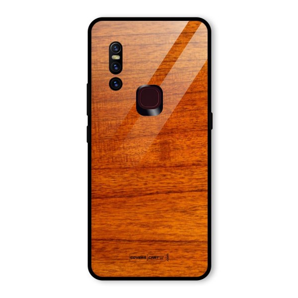 Wood Texture Design Glass Back Case for Vivo V15