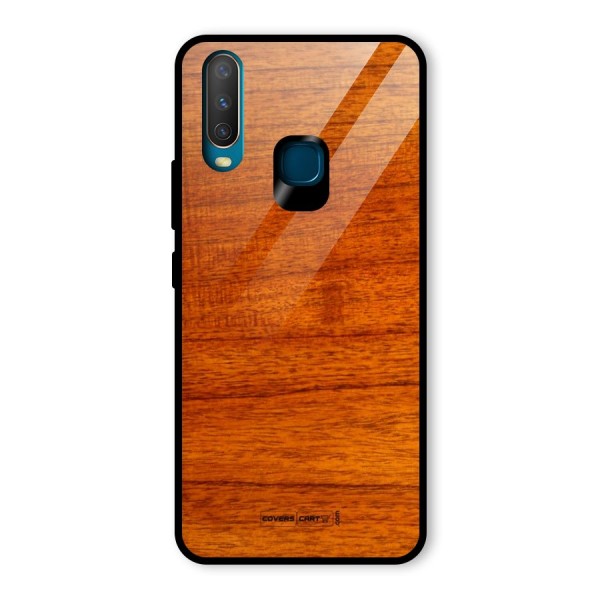 Wood Texture Design Glass Back Case for Vivo Y12