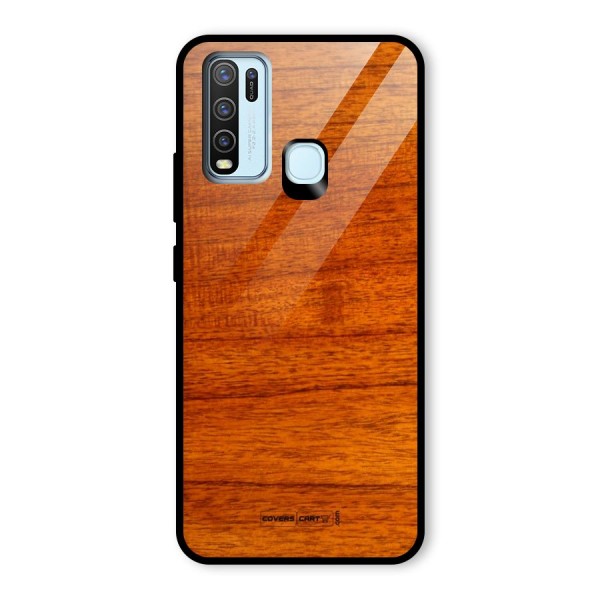 Wood Texture Design Glass Back Case for Vivo Y30