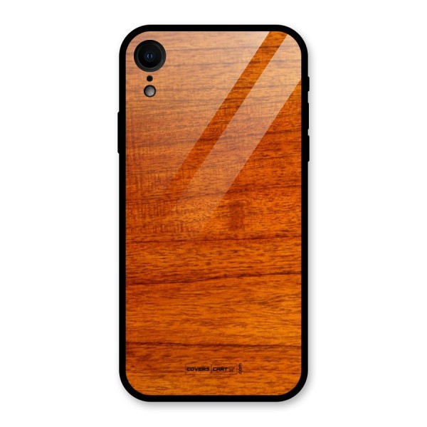 Wood Texture Design Glass Back Case for XR