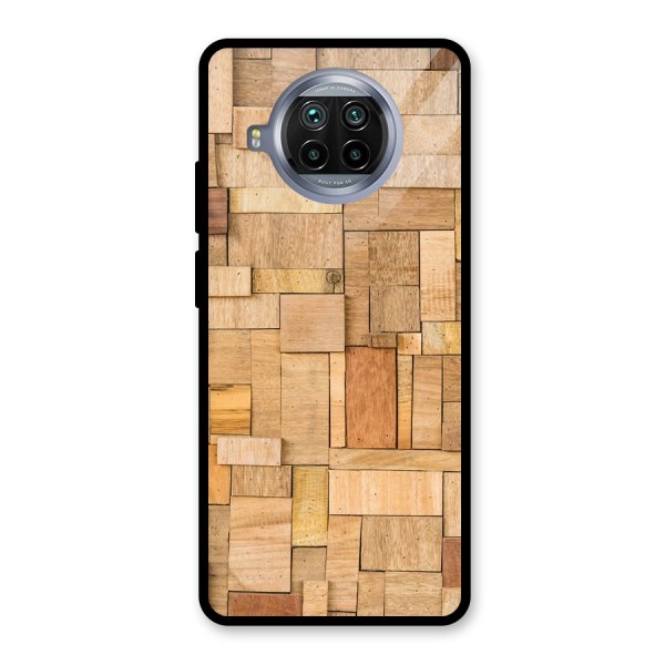 Wooden Blocks Glass Back Case for Mi 10i