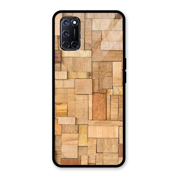 Wooden Blocks Glass Back Case for Oppo A52