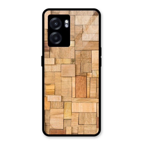 Wooden Blocks Glass Back Case for Oppo K10 (5G)