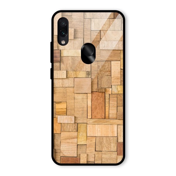 Wooden Blocks Glass Back Case for Redmi Note 7