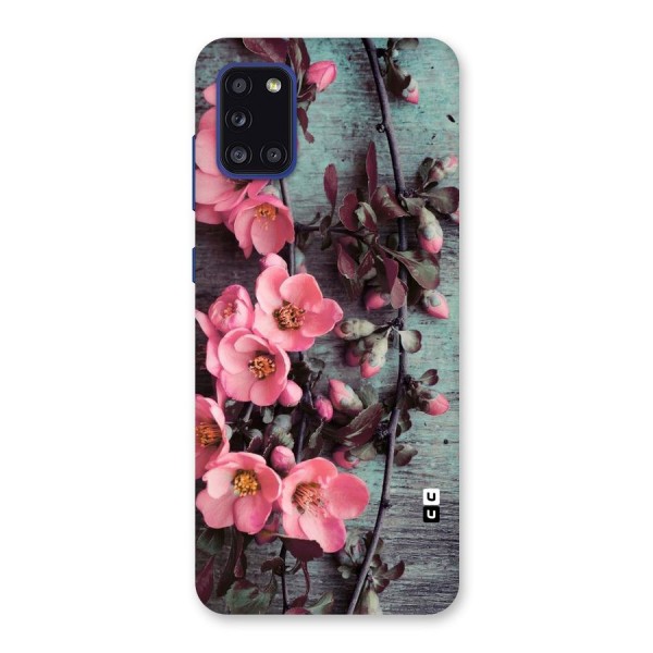 Wooden Floral Pink Back Case for Galaxy A31