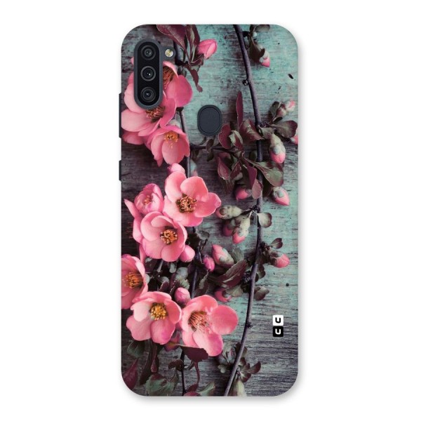 Wooden Floral Pink Back Case for Galaxy M11