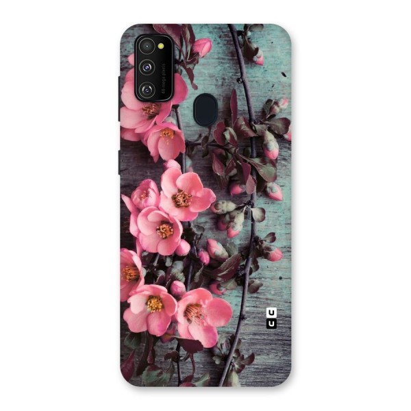 Wooden Floral Pink Back Case for Galaxy M21