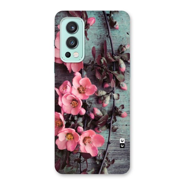 Wooden Floral Pink Back Case for OnePlus Nord 2 5G