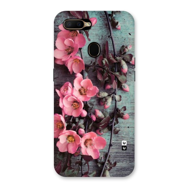 Wooden Floral Pink Back Case for Oppo A5s