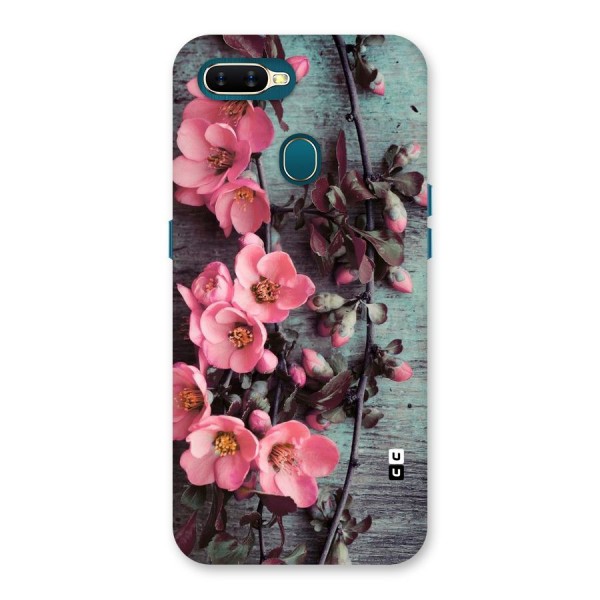 Wooden Floral Pink Back Case for Oppo A7