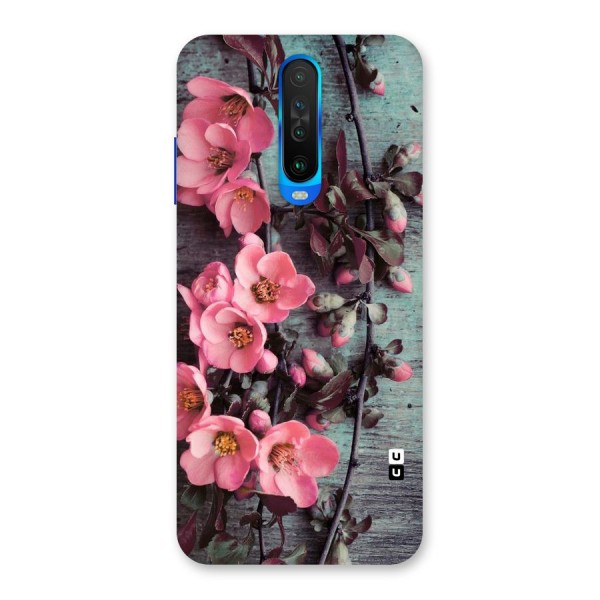 Wooden Floral Pink Back Case for Poco X2