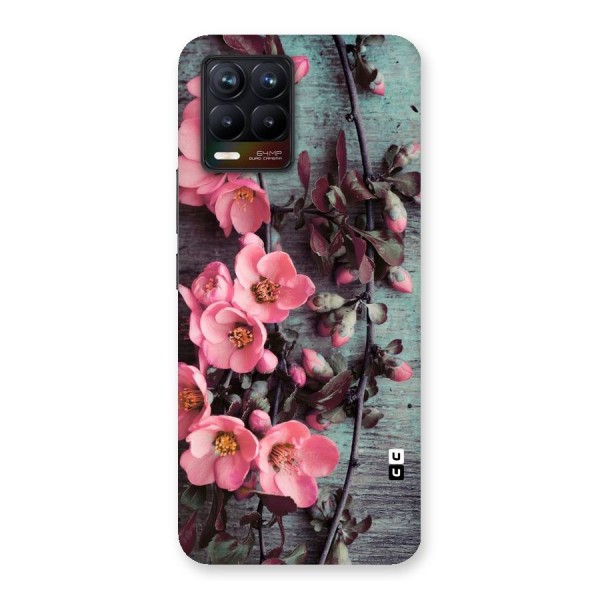 Wooden Floral Pink Back Case for Realme 8