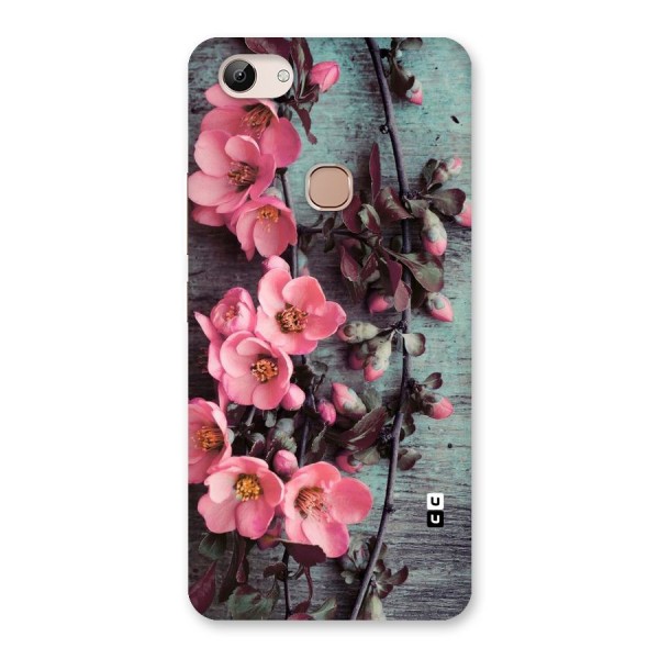 Wooden Floral Pink Back Case for Vivo Y83