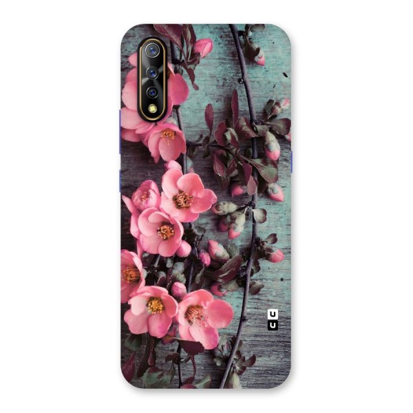 Wooden Floral Pink Back Case for Vivo Z1x