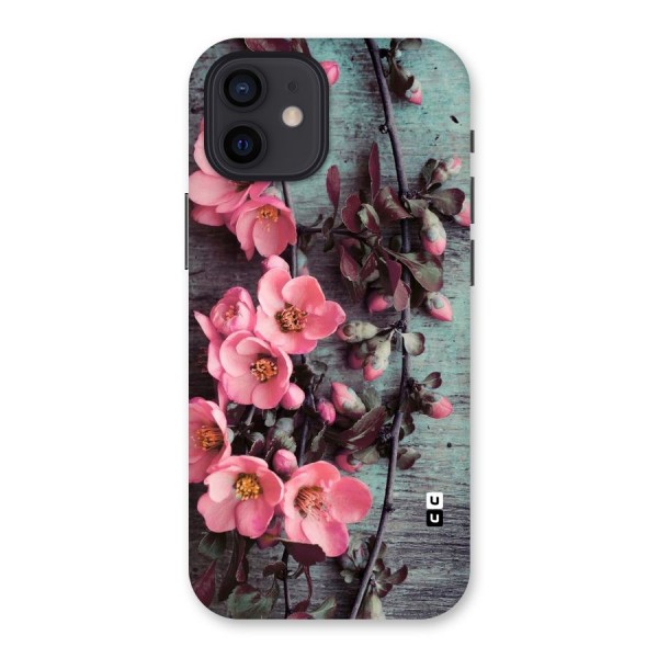 Wooden Floral Pink Back Case for iPhone 12