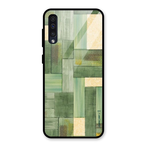 Wooden Green Texture Glass Back Case for Galaxy A50s