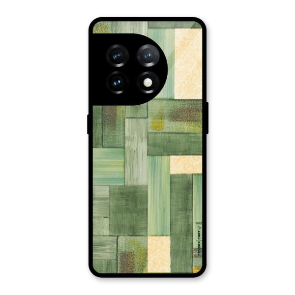 Wooden Green Texture Glass Back Case for OnePlus 11