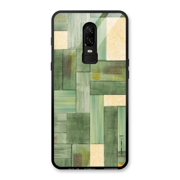 Wooden Green Texture Glass Back Case for OnePlus 6